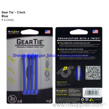 4.0mm Mix Color Silicone Gear Tie 